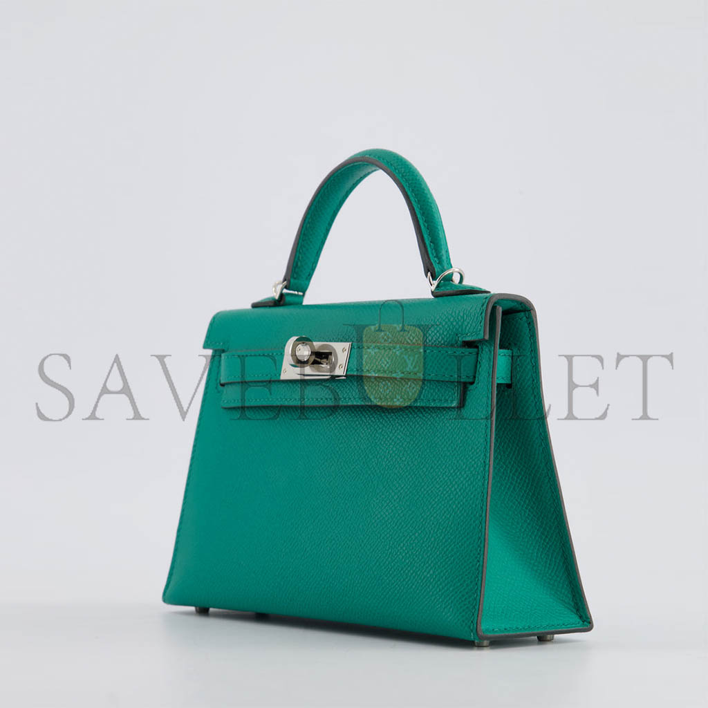 H**mes mini kelly ii bag epsom malachite (19*12*5.5cm)